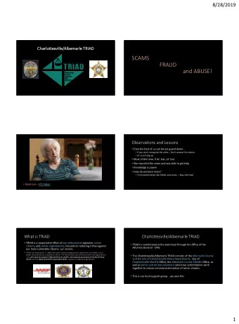 SCAMS  FRAUD  and ABUSE!  Observations and Lessons  Even the best of us can let out guard