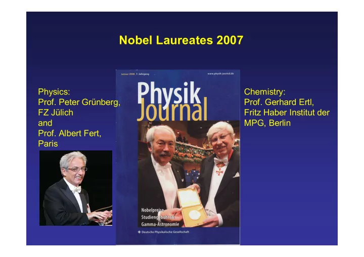 nobel laureates 2007