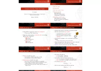 Outline  Public key crypto  RSA Essentials  Computer Security: Public Key Crypto  Public Key Crypto