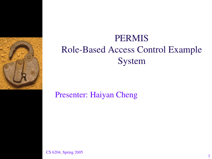 permis role based access control example system