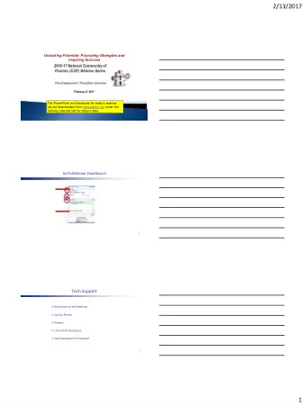 2/13/2017  Unlocking Potential: Promoting Strengths and  Inspiring Success  February 8, 2017  The