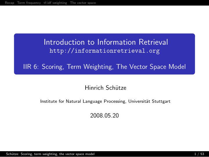 introduction to information retrieval