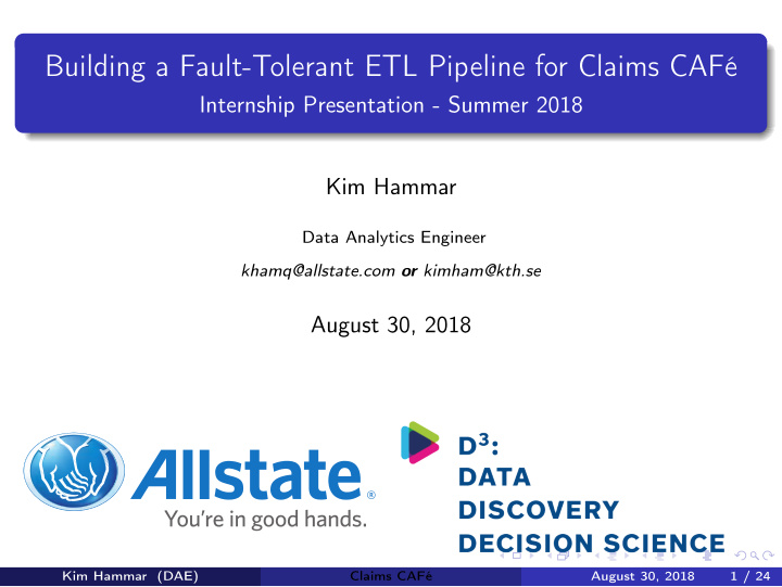 building a fault tolerant etl pipeline for claims caf