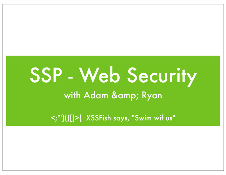 ssp web security