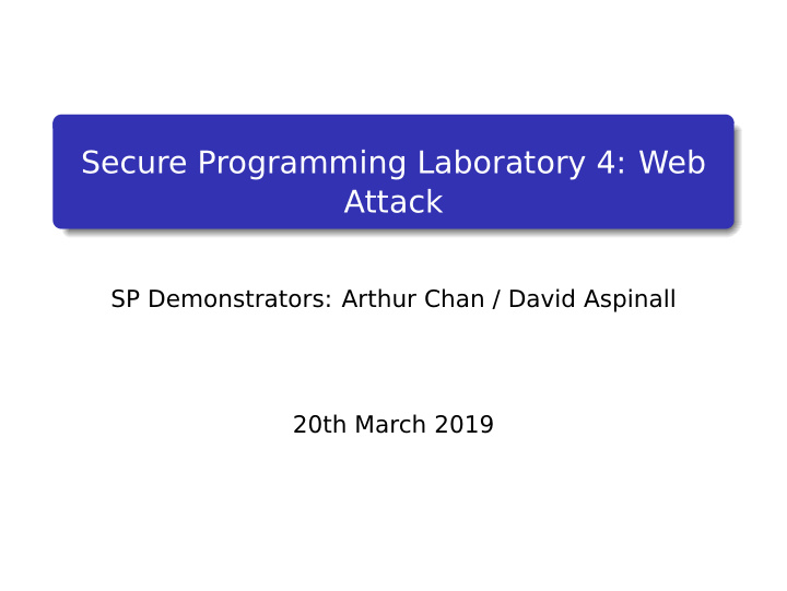 secure programming laboratory 4 web attack