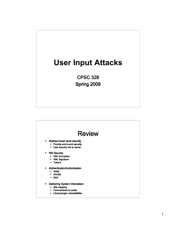 user input attacks