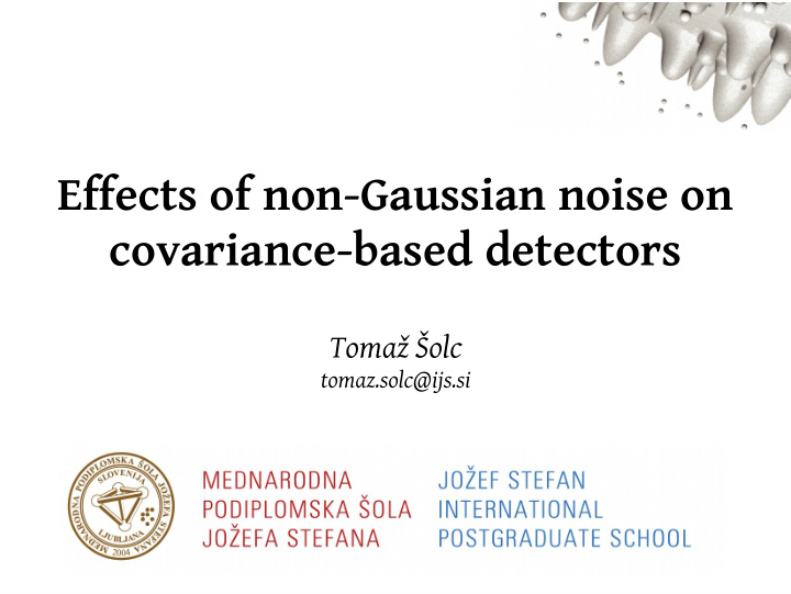 effects of non gaussian noise on covariance based