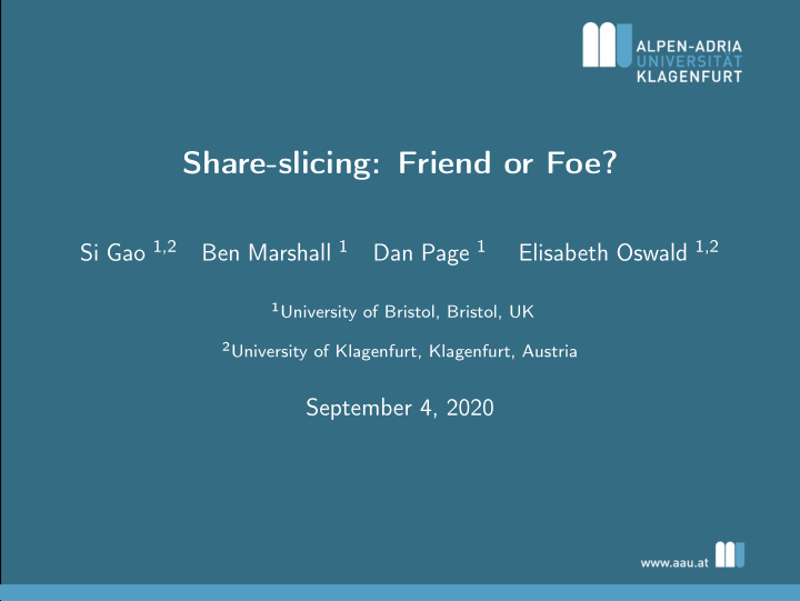 share slicing friend or foe