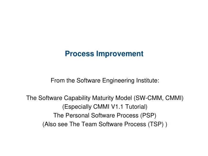 process improvement