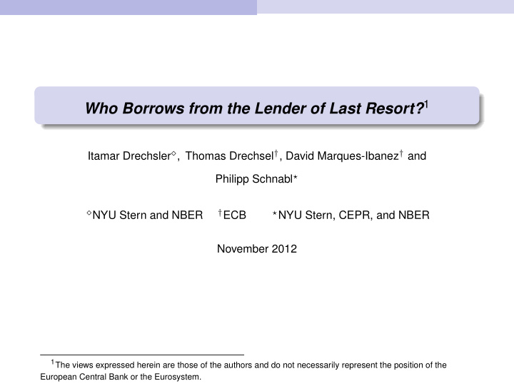 lender of last resort lolr