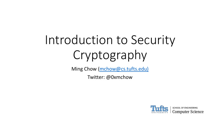 introduction to security cryptography