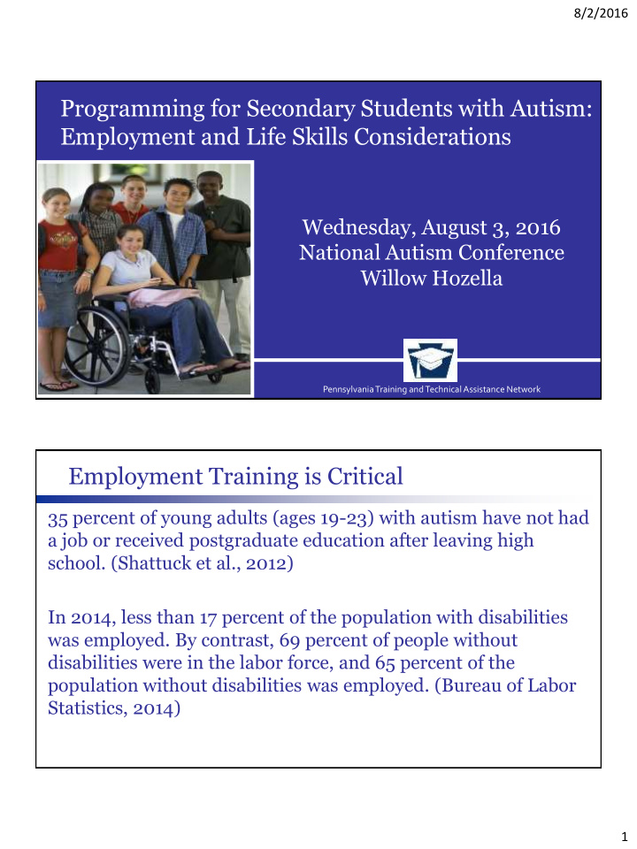 employment and life skills considerations