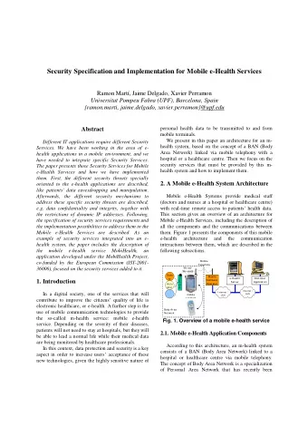 Security Specification and Implementation for Mobile e-Health Services  Ramon Mart, Jaime