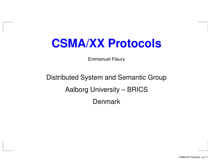 csma xx protocols