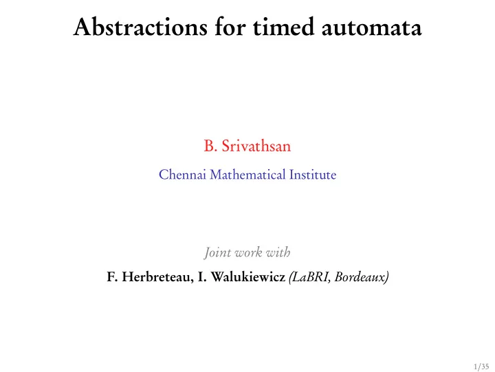 abstractions for timed automata