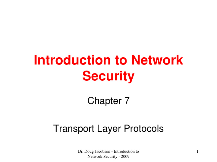 introduction to network security