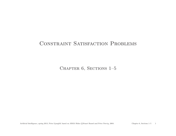 constraint satisfaction problems