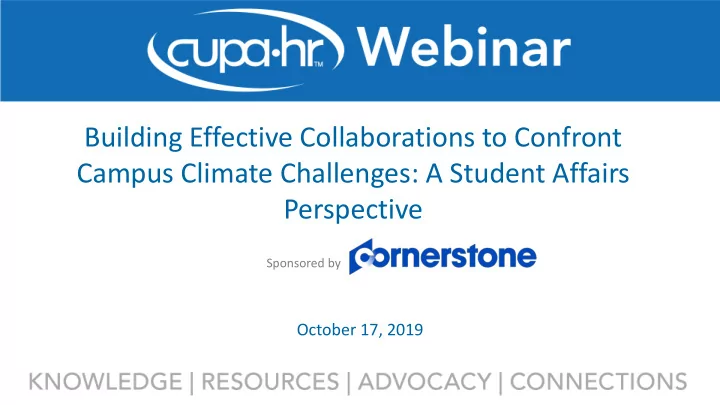 building effective collaborations to confront campus