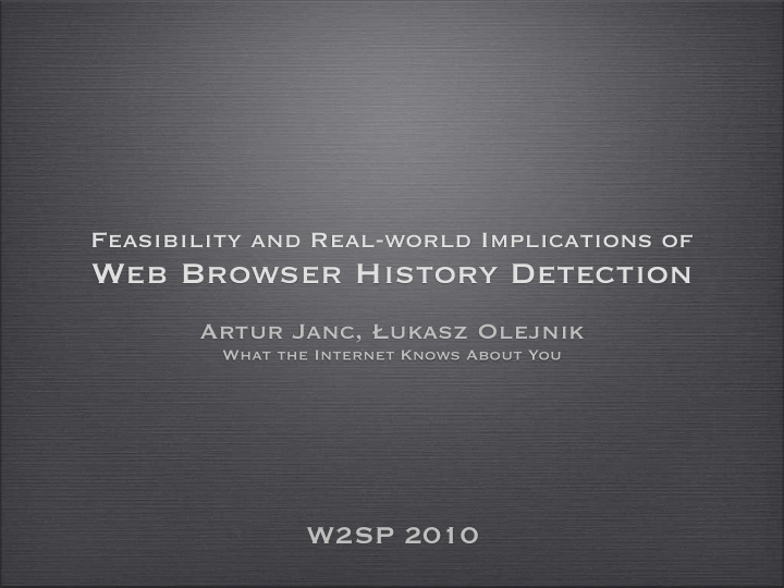 web browser history detection