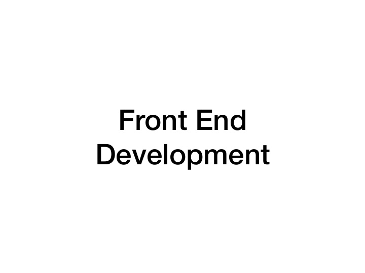 front end development roadmap for today