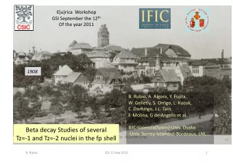Beta  decay  Studies  of  several      -Univ.