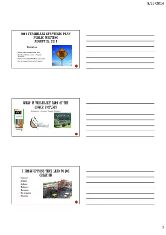 8/25/2014  Realities  Several plans/studies on the table  Branding effort in motion