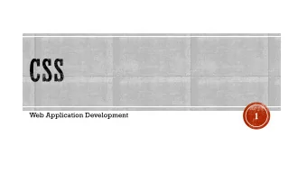 1  Web Application Development  2  3  Web Application Development  Layout - Overflow The CSS
