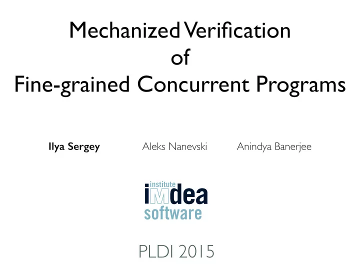 mechanized verification of fine grained concurrent