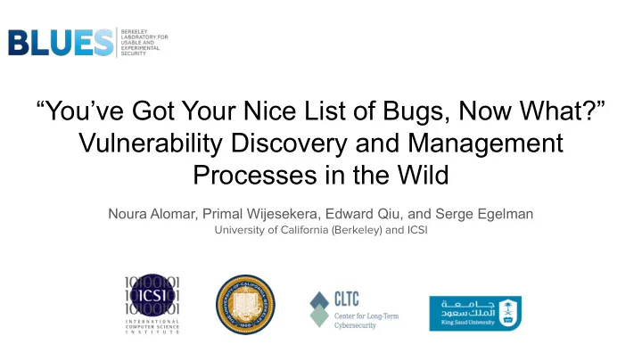 you ve got your nice list of bugs now what vulnerability