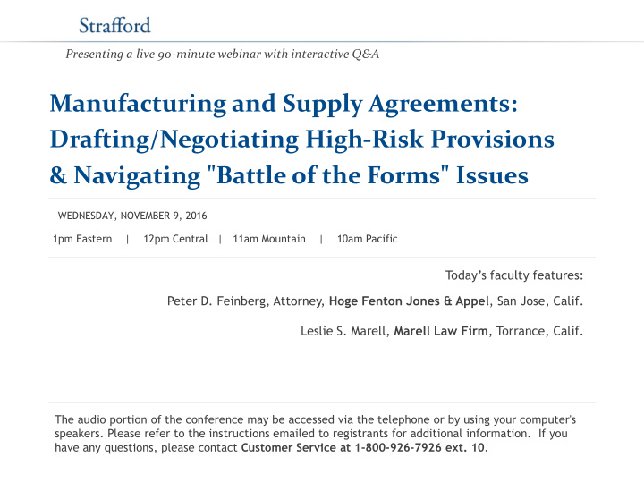 manufacturing and supply agreements drafting negotiating