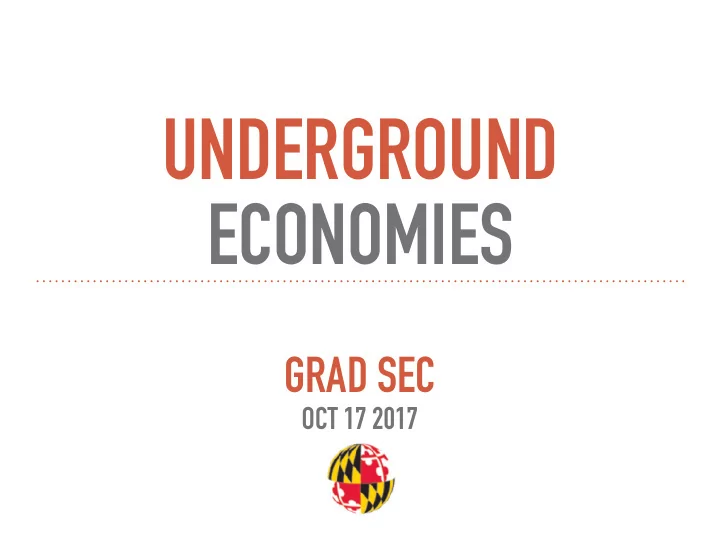 underground economies