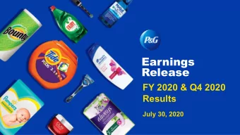 Earnings  Release  FY 2020 &amp; Q4 2020  Results  July 30, 2020  Business Results  Fiscal Year