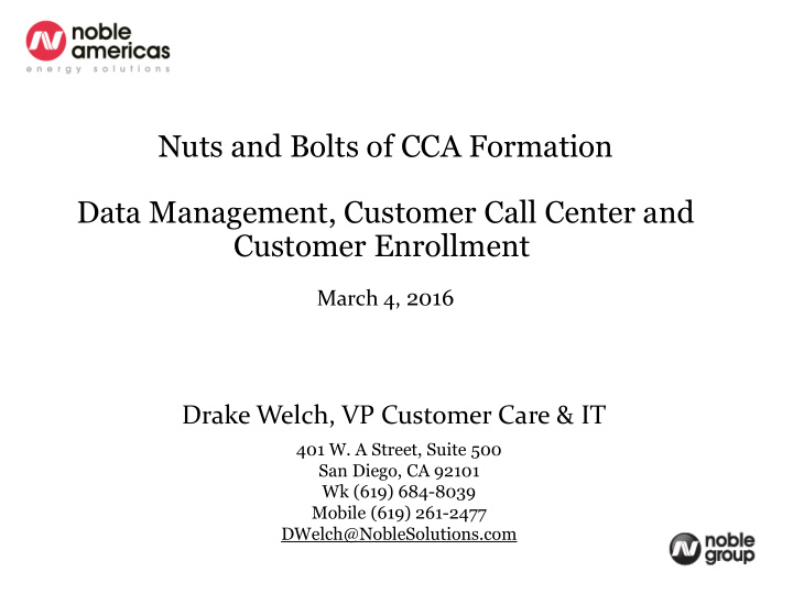 nuts and bolts of cca formation data management customer