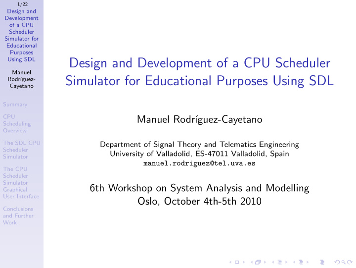 design and development of a cpu scheduler