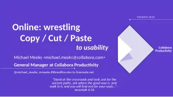 Online: wrestling  Copy / Cut / Paste  to usability  Collabora  Productjvity Michael Meeks