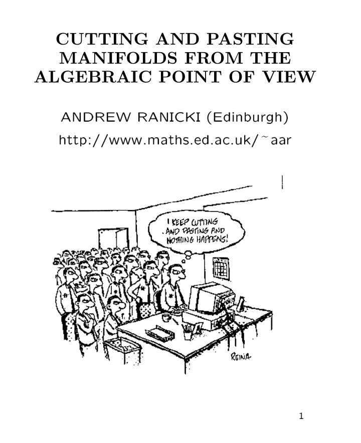 cutting and pasting manifolds from the algebraic point of