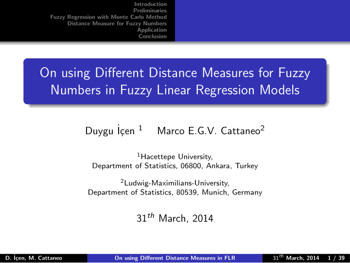 on using different distance measures for fuzzy numbers in