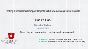 Huaike Guo  University of Oklahoma  August 8, 2019  Searching for new physics - Leaving no stone