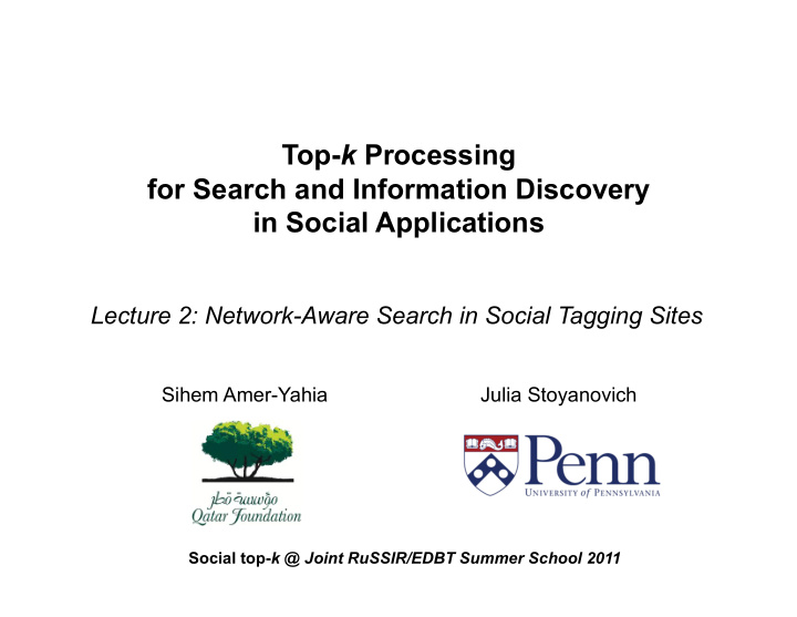top k processing for search and information discovery