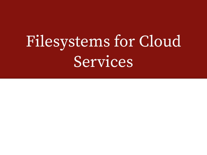 filesystems for cloud services amazon holiday traf fi c