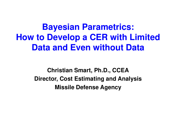 bayesian parametrics