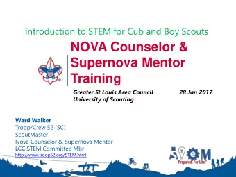 Supernova Mentor  Training  Greater St Louis Area Council  28 Jan 2017  University of Scouting
