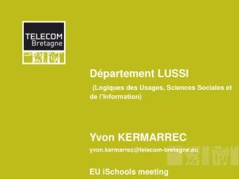 Dpartement LUSSI  (Logiques des Usages, Sciences Sociales et  de lInformation)  Yvon KERMARREC