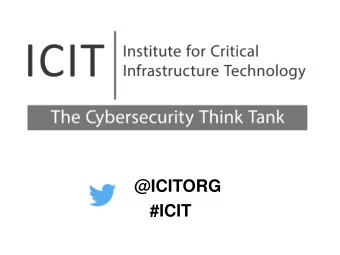 @ICITORG  #ICIT  Federal Cybersecurity  Research and Development Strategic Plan  Ensuring