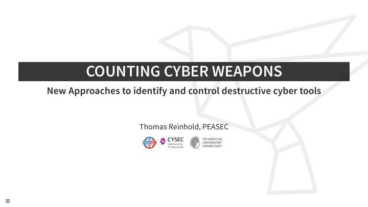 counting cyber weapons
