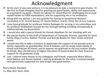 Acknowledgment v At  the  start  of  any  new  venture,  it  is  my