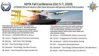 NDTA Fall  ll Conference (Oct 5-7, 2020)  USTRANSCOM and In  Industry Cy  Cyber Panel  el dis  iscu