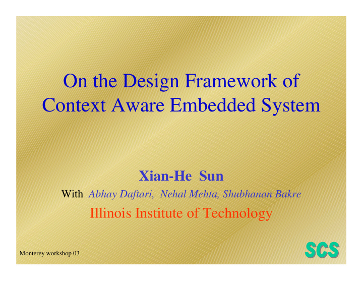 on the design framework of context aware embedded system