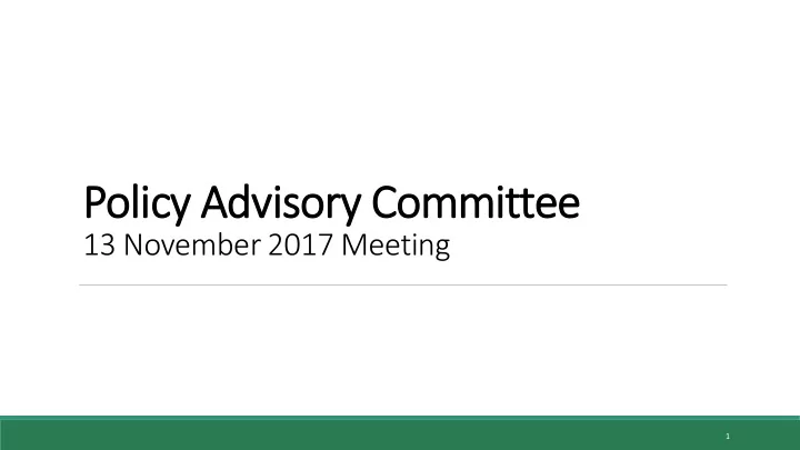 policy advisory committee