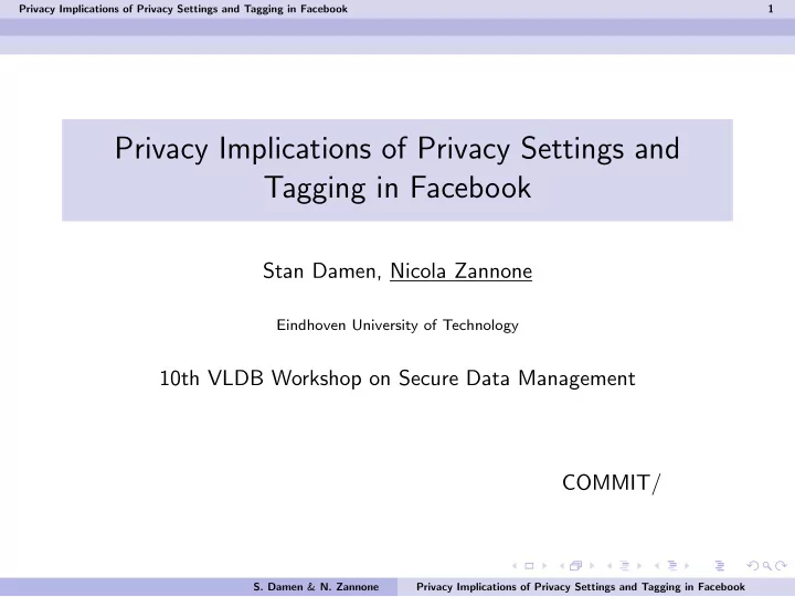 privacy implications of privacy settings and tagging in